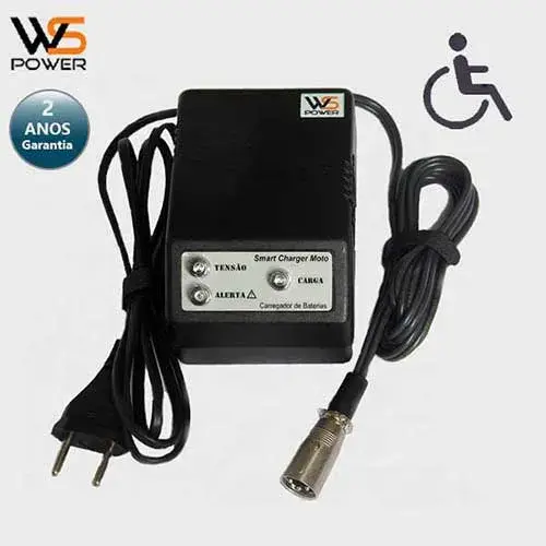 Carregador Inteligente de baterias para cadeira elétrica motorizada